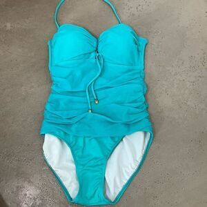 Ralph Lauren Shirred Bandeau Swimsuit